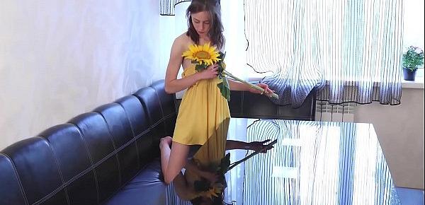  Beauty-Angels.com - Annet - Sweetie plays with sunflower and Dildo